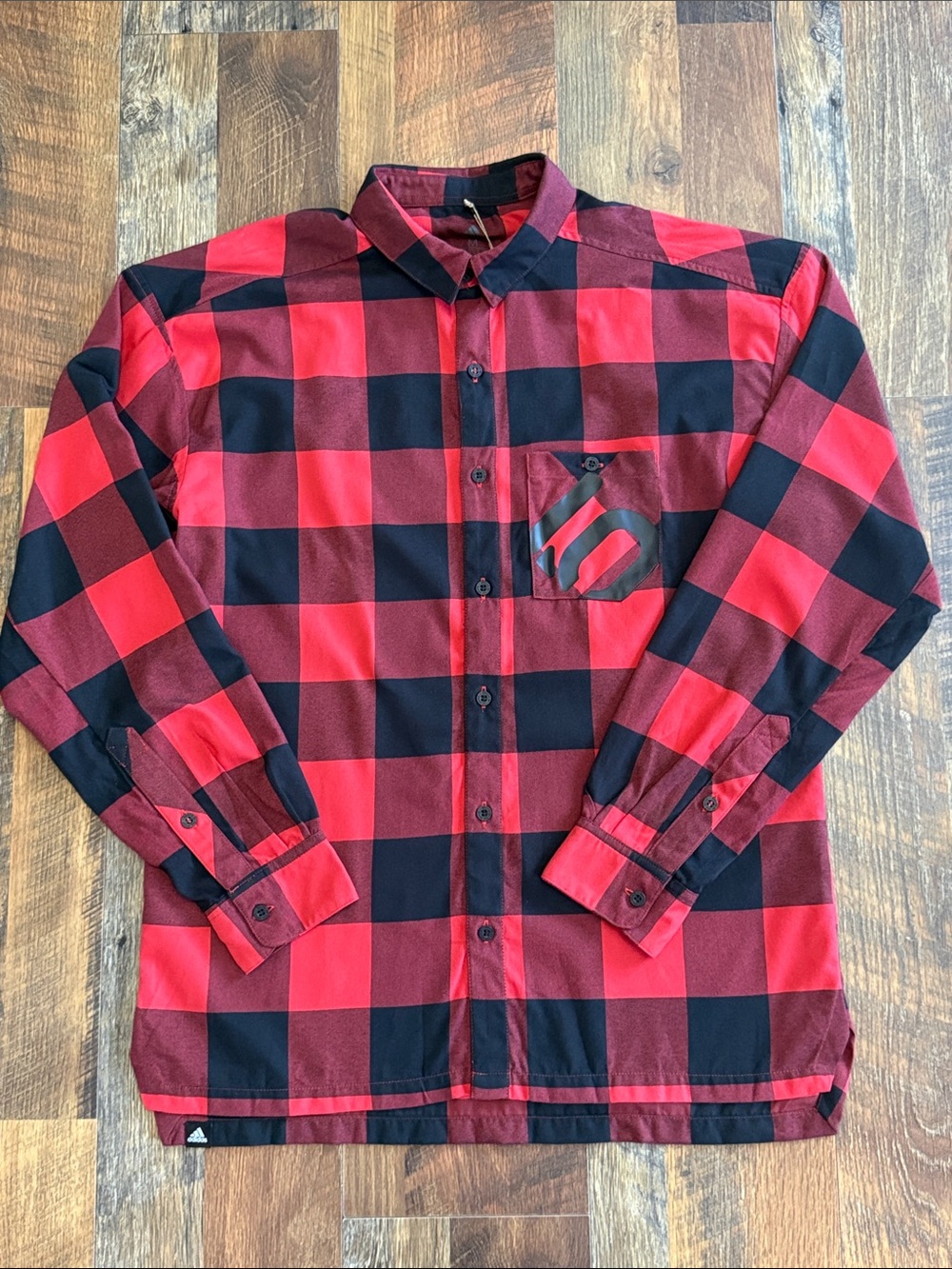 Adidas Five Ten Unitefit Flannel Shirt Red Black Plaid M NWT